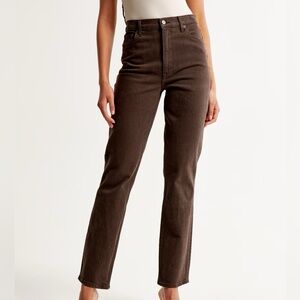 Abercrombie ultra high rise brown 90s straight jean